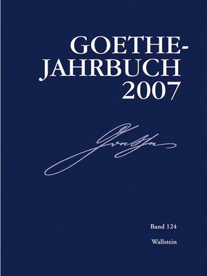 cover image of Goethe-Jahrbuch 124, 2007